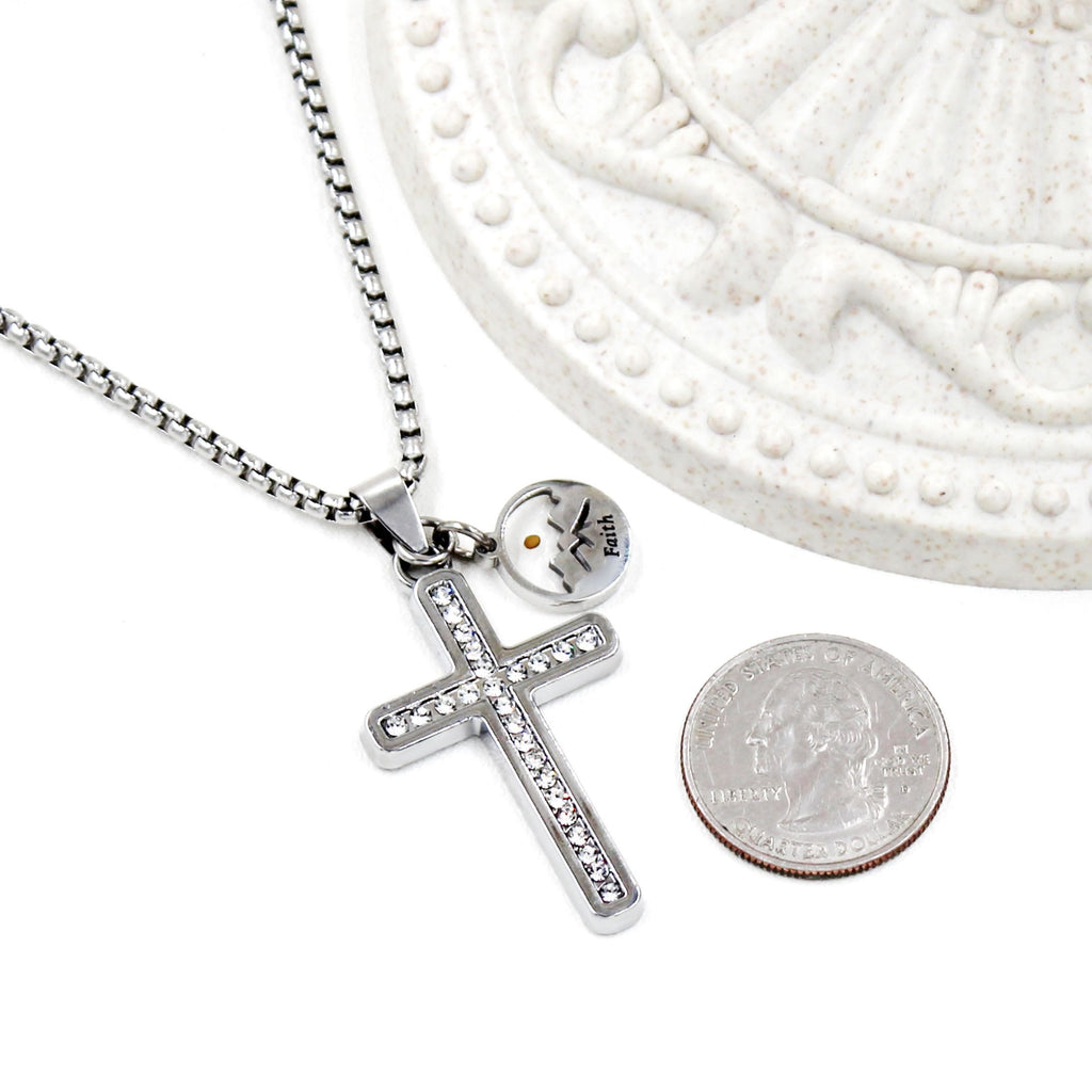 Zircon-Studded Mustard Seed Cross: Mountain Motif for Daily Faith