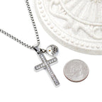 Zircon-Studded Mustard Seed Cross: Mountain Motif for Daily Faith