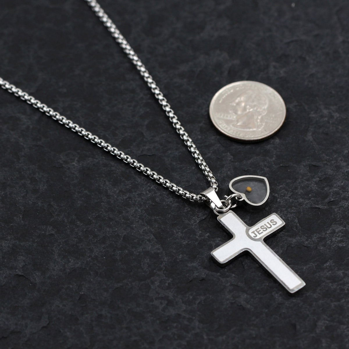 Jesus Engraved Mustard Seed Cross Necklace: A Symbol of Christ’s Love & Faith’s Power