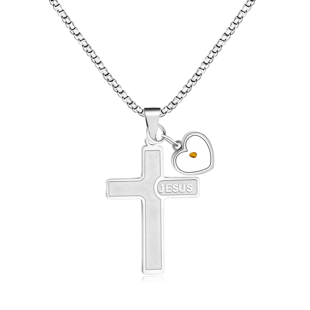Jesus Engraved Mustard Seed Cross Necklace: A Symbol of Christ’s Love & Faith’s Power