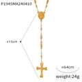 Wearable Rosary Beaded Necklace Collection: Gold-Tone Metal for Daily Spiritual Connection