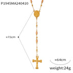 Wearable Rosary Beaded Necklace Collection: Gold-Tone Metal for Daily Spiritual Connection