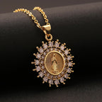 Three-Style Our Lady Zircon Pendant Necklace: A Symbol of Mary’s Maternal Intercession