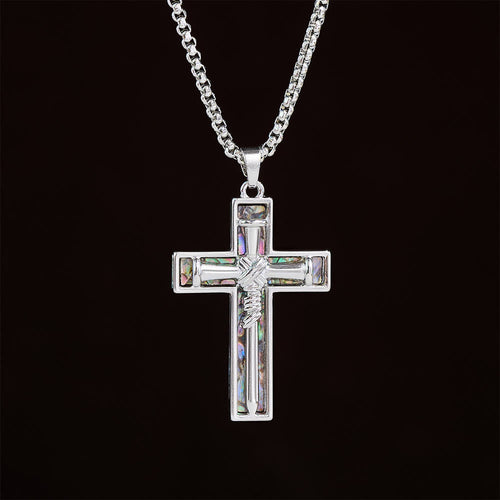 Abalone Shell Inlay Nail Cross Necklace: A Symbol of Christ’s Sacrificial Love