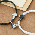 Magnetic Heart Cross Bracelet Set: A Symbol of Sacred Union and Enduring Love