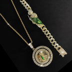 Rotating St. Jude Crystal Halo Necklace: A Symbol of Sacred Grace and Protection