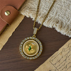 Rotating St. Jude Crystal Halo Necklace: A Symbol of Sacred Grace and Protection