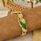 St. Jude with Green Robe Zircon Curb Bracelet: A Symbol of Sacred Grace and Protection