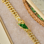 St. Jude with Green Robe Zircon Curb Bracelet: A Symbol of Sacred Grace and Protection