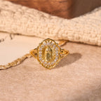 Ornate Golden Filigree Our Lady Ring: Merging Elegance with Spiritual Grace