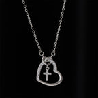 Intertwined Heart Cross Necklace with Card: Embody His Easter Joy & Grace