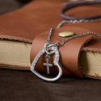 Intertwined Heart Cross Necklace with Card: Embody His Easter Joy & Grace