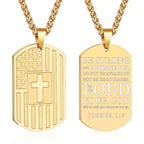 American Flag & Cross Double-Sided Scripture Necklace: A Symbol of Sacred Strength and Courage