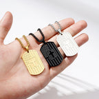 American Flag & Cross Double-Sided Scripture Necklace: A Symbol of Sacred Strength and Courage