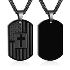 American Flag & Cross Double-Sided Scripture Necklace: A Symbol of Sacred Strength and Courage