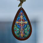Glorious Grace Tear Drop Earrings Inspired by Colorful Church Window Art