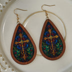 Glorious Grace Tear Drop Earrings Inspired by Colorful Church Window Art