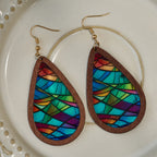 Glorious Grace Tear Drop Earrings Inspired by Colorful Church Window Art VIP