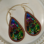 Glorious Grace Tear Drop Earrings Inspired by Colorful Church Window Art VIP
