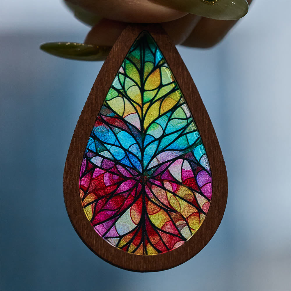 Glorious Grace Tear Drop Earrings Inspired by Colorful Church Window Art VIP