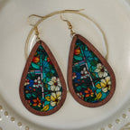Glorious Grace Tear Drop Earrings Inspired by Colorful Church Window Art VIP