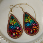 Glorious Grace Tear Drop Earrings Inspired by Colorful Church Window Art VIP