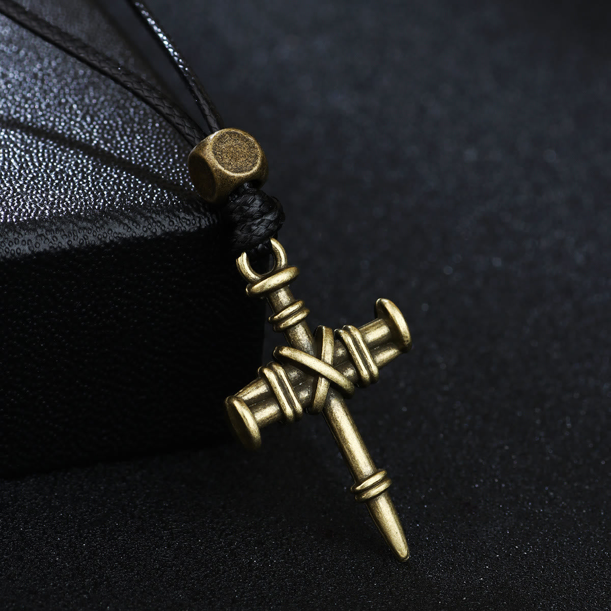 Vintage Nail Cross Woven Cord Necklace: A Symbol of Sacred Strength and Redemption