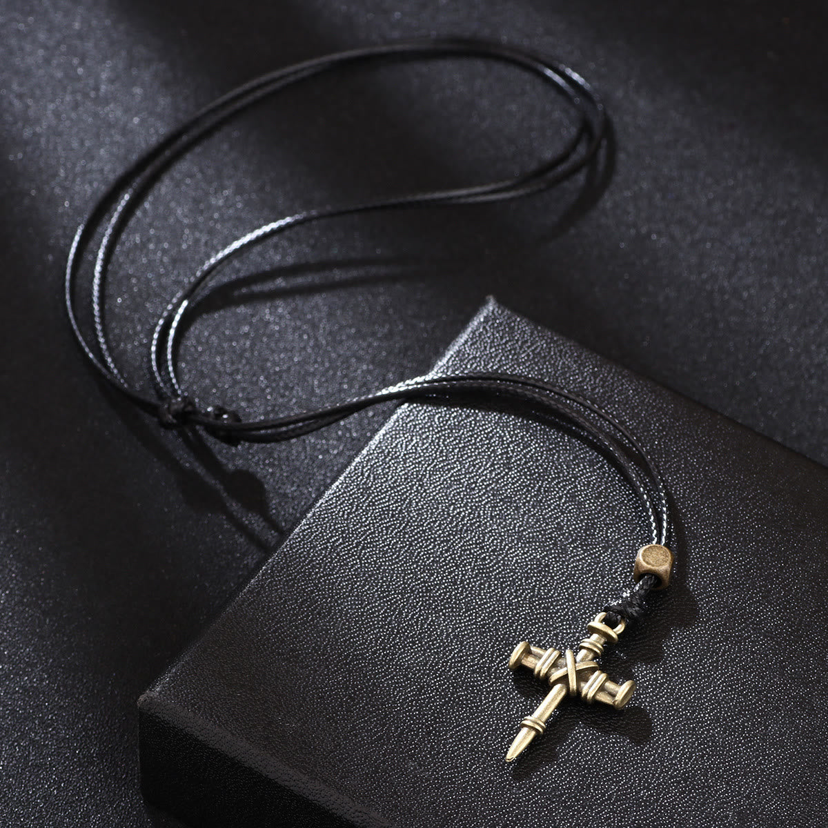 Vintage Nail Cross Woven Cord Necklace: A Symbol of Sacred Strength and Redemption