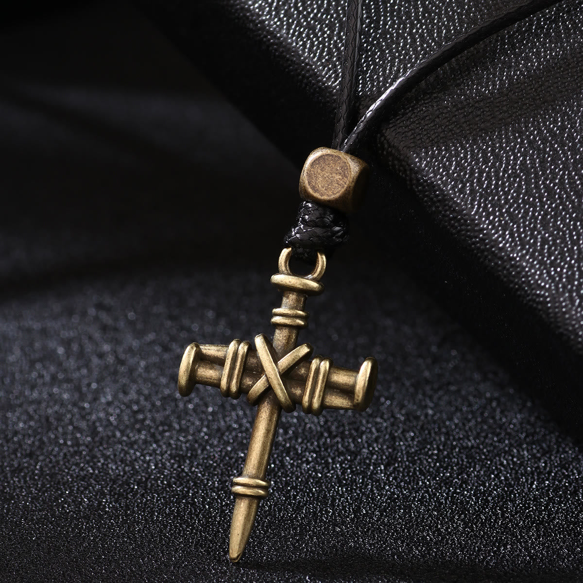 Vintage Nail Cross Woven Cord Necklace: A Symbol of Sacred Strength and Redemption