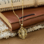Rose-Wreathed Our Lady Pendant Necklace: A Symbol of Sacred Grace and Protection