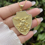 St. Michael & St. Christopher Medallion Necklace: A Symbol of Divine Protection & Guidance