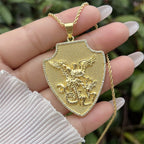 St. Michael & St. Christopher Medallion Necklace: A Symbol of Divine Protection & Guidance