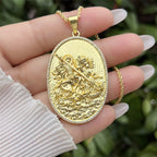 St. Michael & St. Christopher Medallion Necklace: A Symbol of Divine Protection & Guidance
