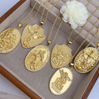 St. Michael & St. Christopher Medallion Necklace: A Symbol of Divine Protection & Guidance