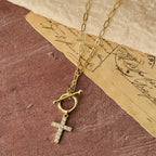 Pavé Zircon Toggle Cross Necklace: A Symbol of Sacred Faith & Effortless Grace