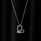 I Am a Child of God Heart Cross Necklace with Zircon Accents: A Token of Heavenly Identity