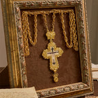 Ornate Large Pectoral Crucifix Necklace with Crown Accent: A Symbol of Sacred Majesty & Redemption