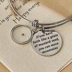 Mustard Seed Faith Bangle with Heart Charm: A Symbol of Unwavering Belief & Grace