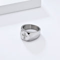 Tri-Finish Thick Band Cross Zircon Ring: A Symbol of Unbreakable Faith & Grace