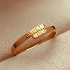 TRUST GOD Split-Band Ring: Steady Companion of Divine Trust