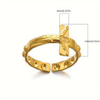 Timeless Cross Engraved Open Adjustable Devotion Ring