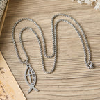 Modern Jesus Fish Ichthus Statement Necklace: Emblem Of Devotion & Spiritual Strength