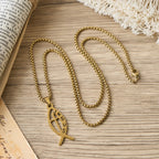 Modern Jesus Fish Ichthus Statement Necklace: Emblem Of Devotion & Spiritual Strength