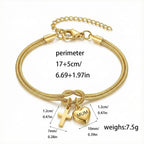 Knot of Love Cross Heart Charm Adjustable Bracelet: Emblem of Devotion & Divine Grace
