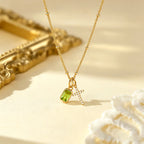 Sacred Cross & Rectangular Gem Charm Faith Necklace: Symbol Of Divine Grace & Devotion