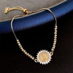 Our Lady Miraculous Medal Halo Cz Beaded Bracelet: Emblem Of Divine Protection & Grace