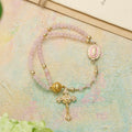 Magnetic Strawberry Agate Rosary Bracelet: Emblem of Divine Grace & Purity