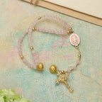Magnetic Strawberry Agate Rosary Bracelet: Emblem of Divine Grace & Purity