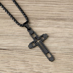 Geometric Hollow Cross Statement Necklace: Emblem Of Devotion & Spiritual Guidance