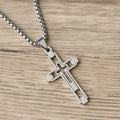 Geometric Hollow Cross Statement Necklace: Emblem Of Devotion & Spiritual Guidance
